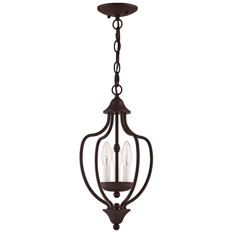 Image 5 Home Basics 10" Wide Bronze 3-Light Mini Chandelier more views