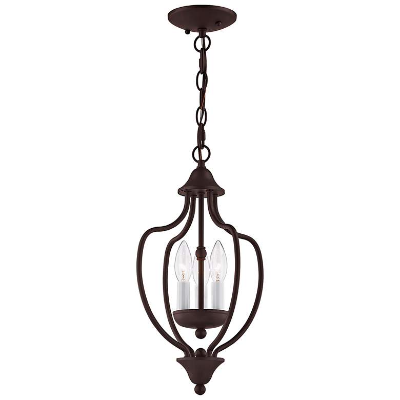 Image 6 Home Basics 10" Wide Bronze 3-Light Mini Chandelier more views