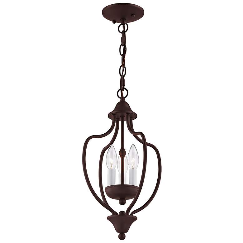 Image 7 Home Basics 10" Wide Bronze 3-Light Mini Chandelier more views