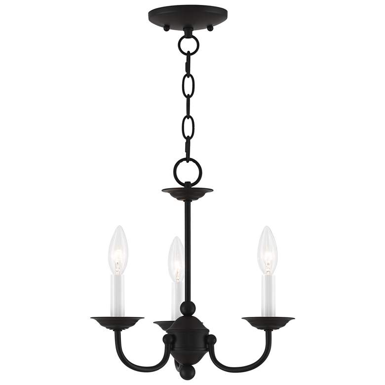 Image 1 Home Basics 14-in 3-Light Black Candle Chandelier
