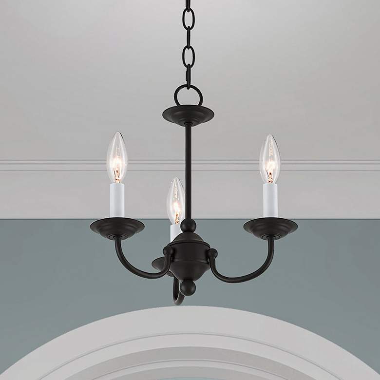Image 1 Home Basics 14-in 3-Light Black Candle Chandelier