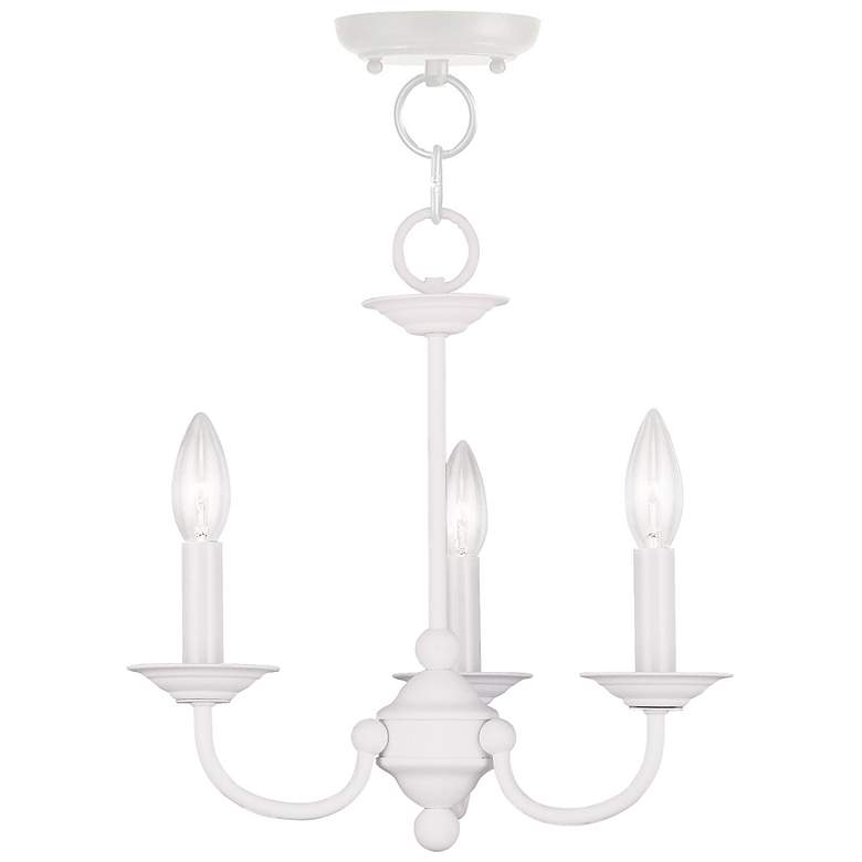 Image 2 Home Basics 14-in 3-Light White Candle Chandelier