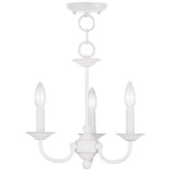 Home Basics 14-in 3-Light White Candle Chandelier