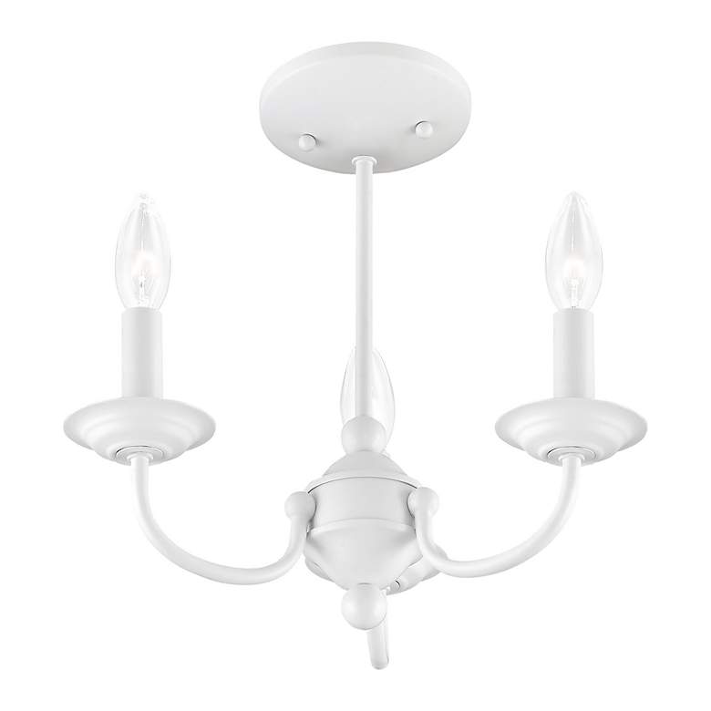 Image 7 Home Basics 14-in 3-Light White Candle Chandelier more views