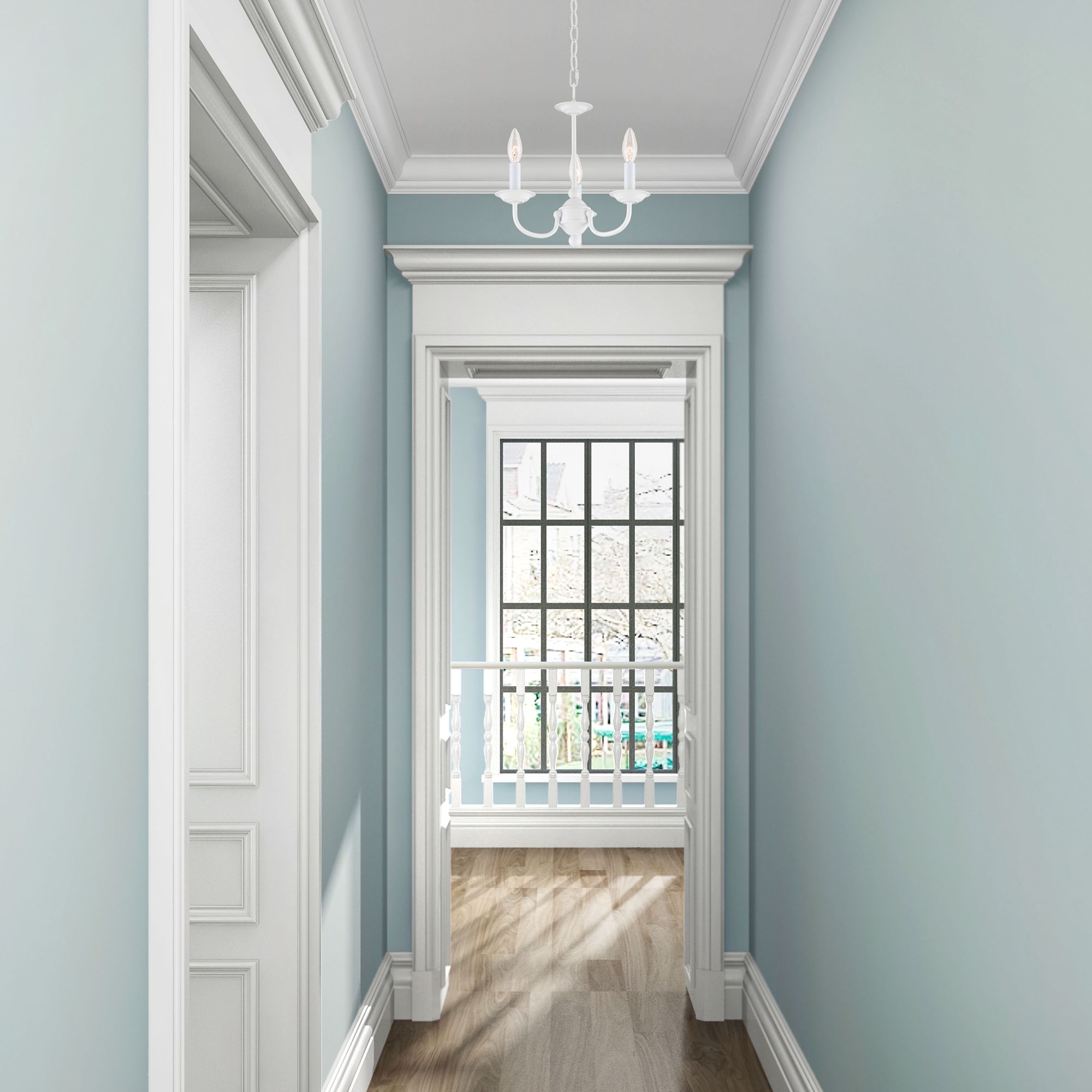 Home Basics 14-in 3-Light White Candle Chandelier