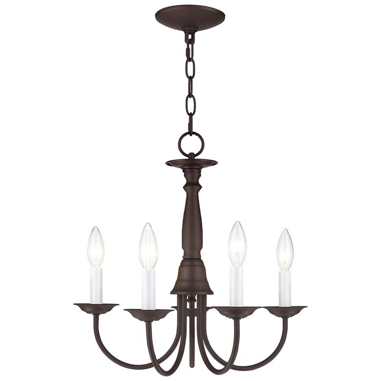 Image 1 Home Basics 17.5-in 5-Light Bronze Candle Chandelier