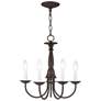 Home Basics 17.5-in 5-Light Bronze Candle Chandelier