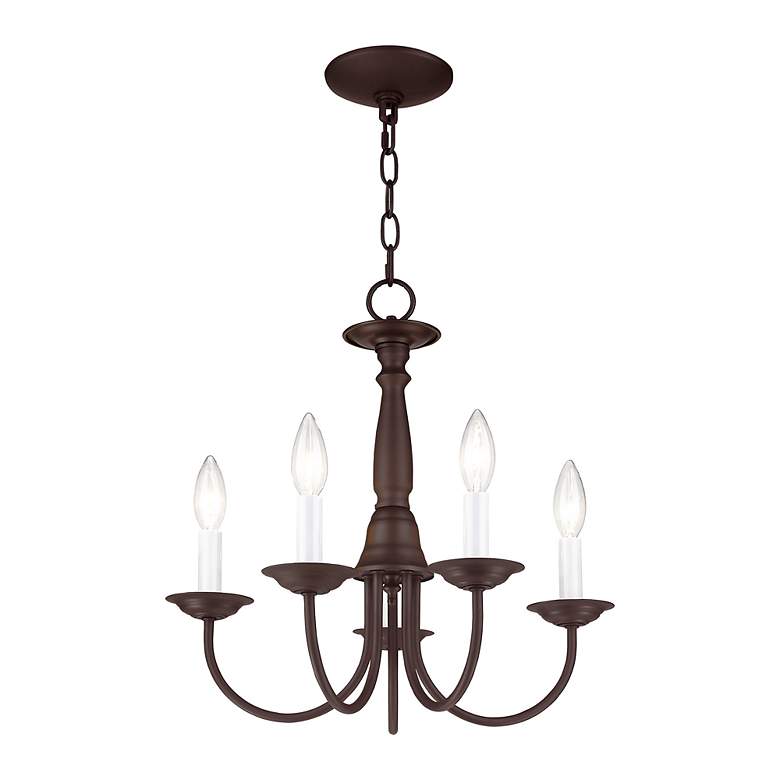 Image 4 Home Basics 17.5-in 5-Light Bronze Candle Chandelier more views