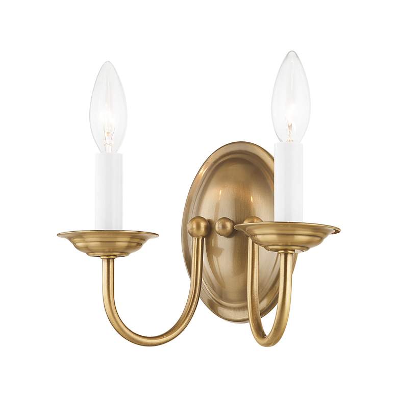 Image 4 Home Basics 2 Light Antique Brass Arm Wall Sconce more views