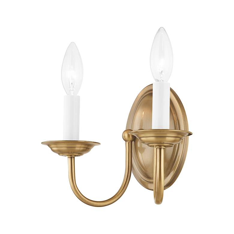 Image 5 Home Basics 2 Light Antique Brass Arm Wall Sconce more views