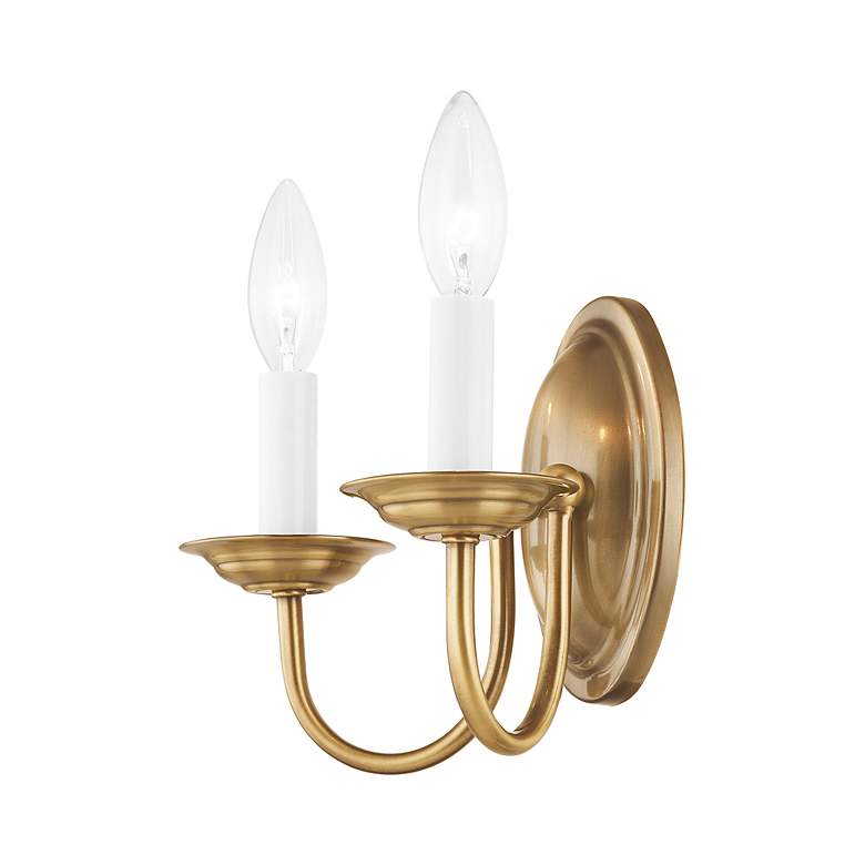 Image 6 Home Basics 2 Light Antique Brass Arm Wall Sconce more views