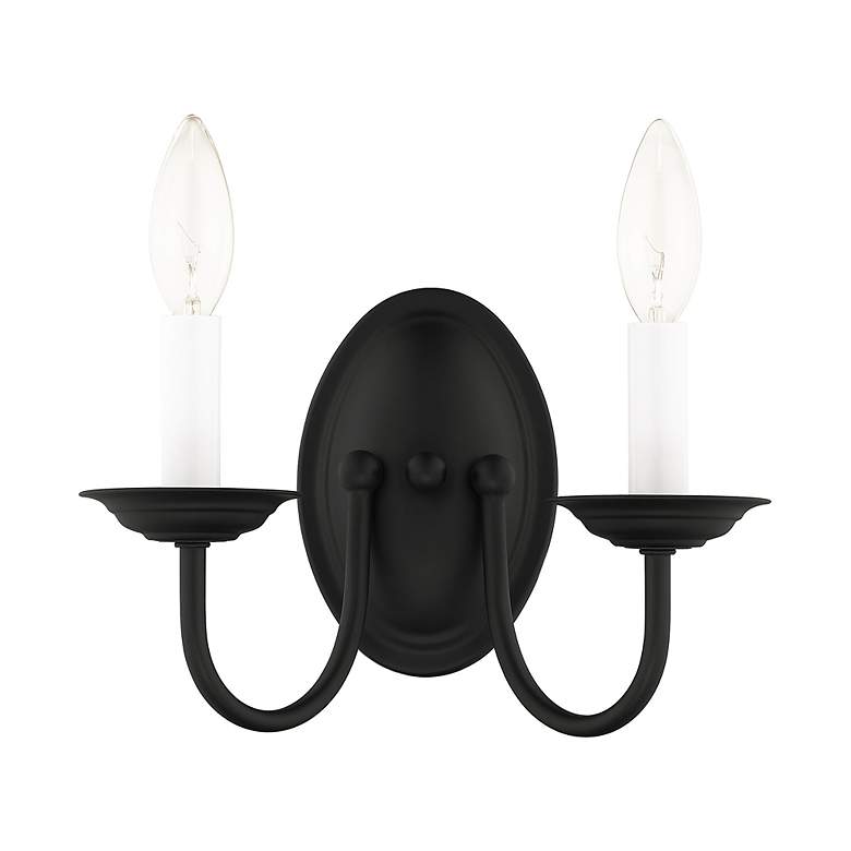 Image 3 Home Basics 2 Light Black Arm Wall Sconce more views