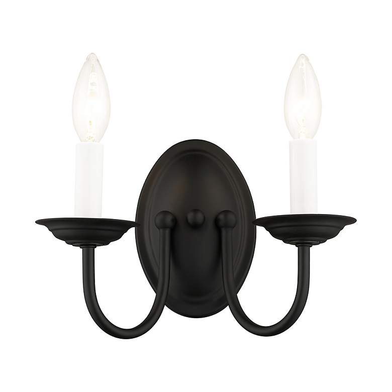 Image 4 Home Basics 2 Light Black Arm Wall Sconce more views