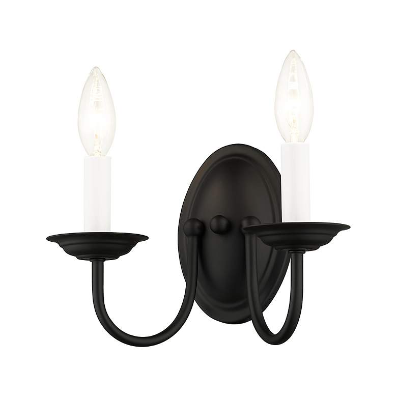 Image 5 Home Basics 2 Light Black Arm Wall Sconce more views