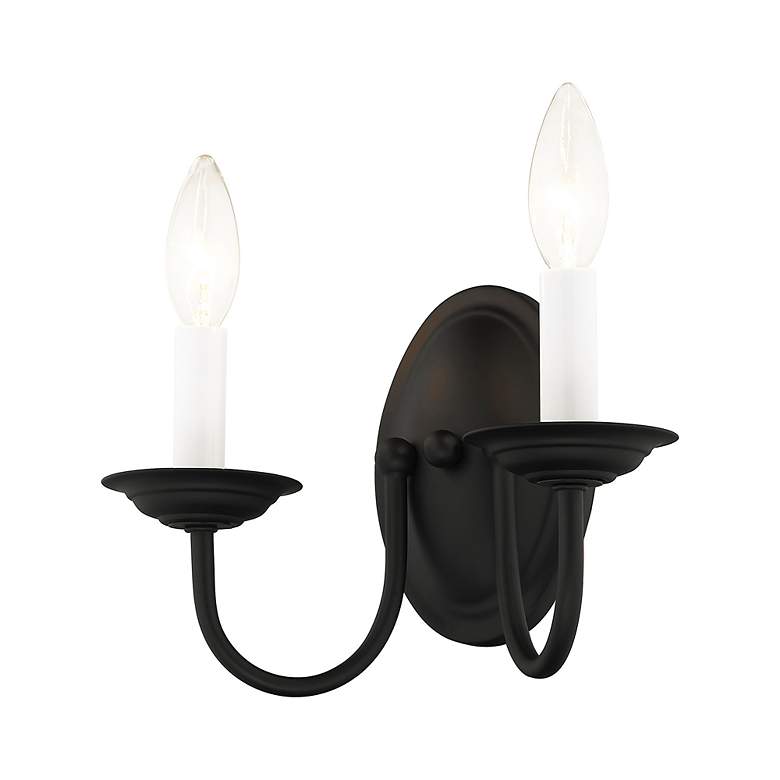 Image 6 Home Basics 2 Light Black Arm Wall Sconce more views