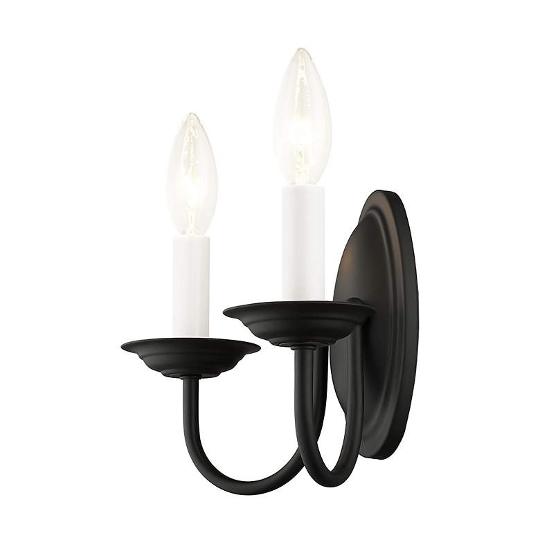 Image 7 Home Basics 2 Light Black Arm Wall Sconce more views