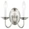 Home Basics 2 Light Brushed Nickel Arm Wall Sconce
