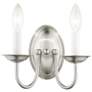 2_Home Basics 2 Light Brushed Nickel Arm Wall Sconce