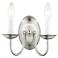 Home Basics 2 Light Brushed Nickel Arm Wall Sconce