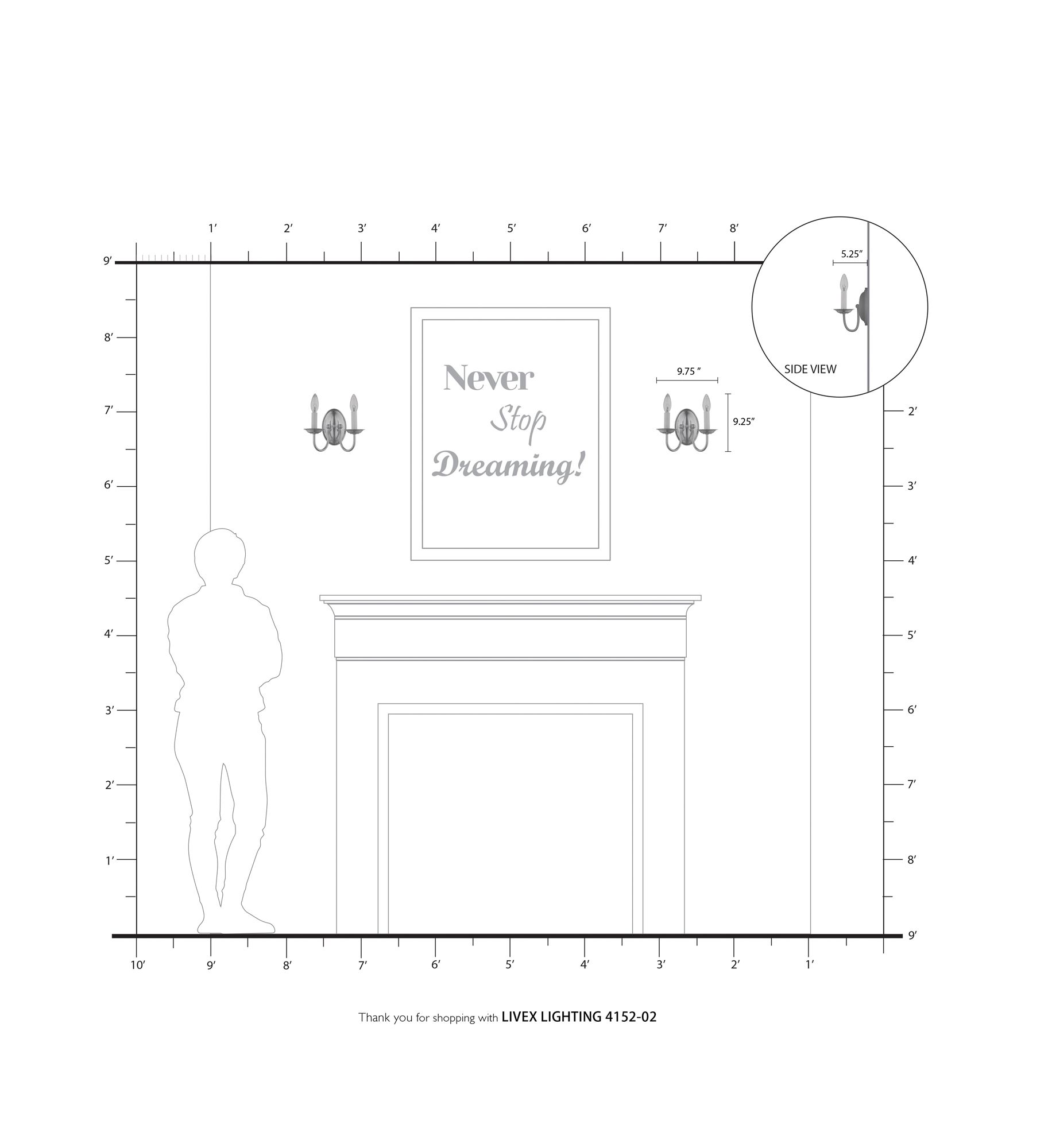 Home Basics 2 Light Polished Brass Arm Wall Sconce