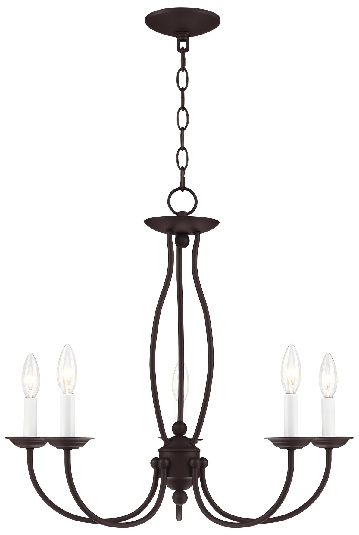 Image 2 Home Basics 23" Wide 5 Light Bronze Chandelier