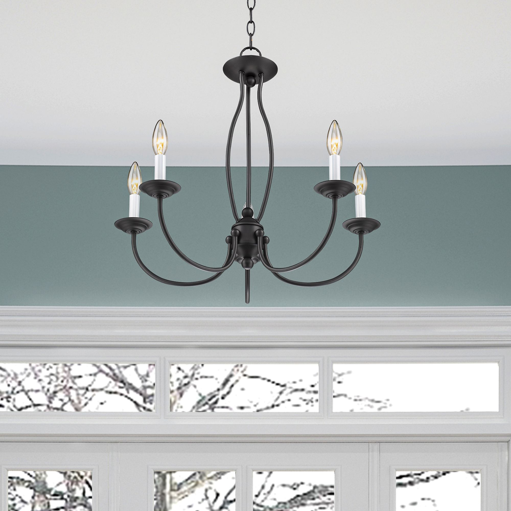 Home Basics 23" Wide 5 Light Bronze Chandelier