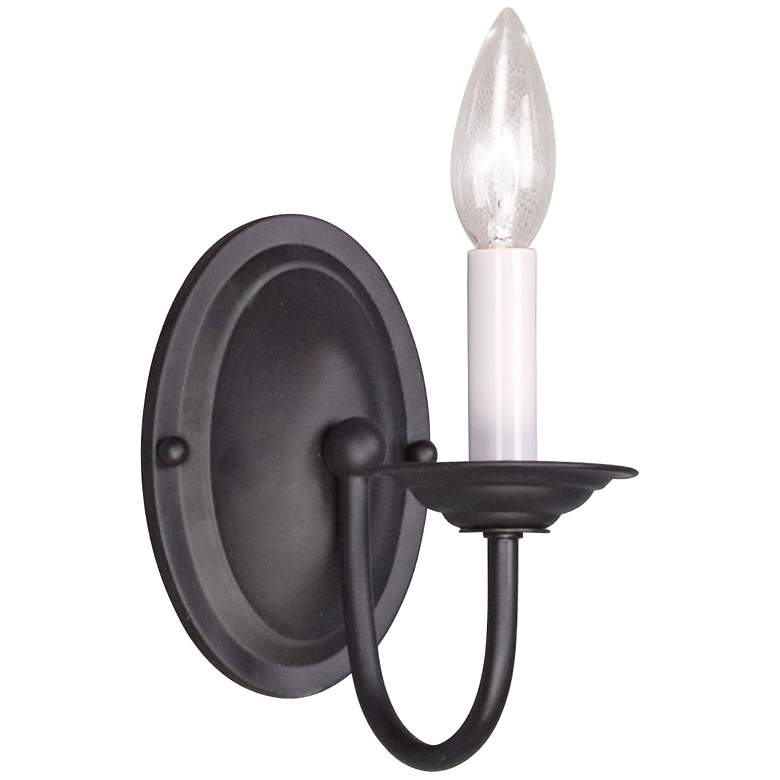 Image 1 Home Basics 7 inch High Black Candle Style Wall Sconce