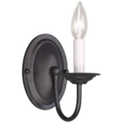 Home Basics 7" High Black Candle Style Wall Sconce