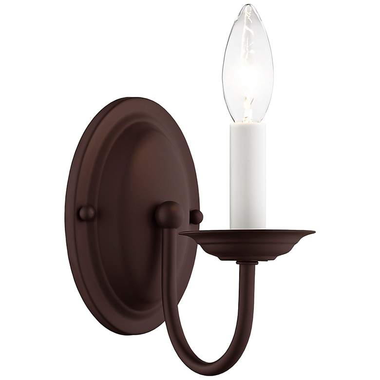 Image 2 Home Basics 9 1/4" High Bronze Wall Sconce