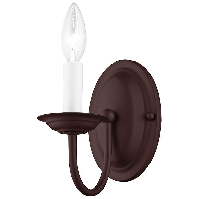 Image 5 Home Basics 9 1/4" High Bronze Wall Sconce more views