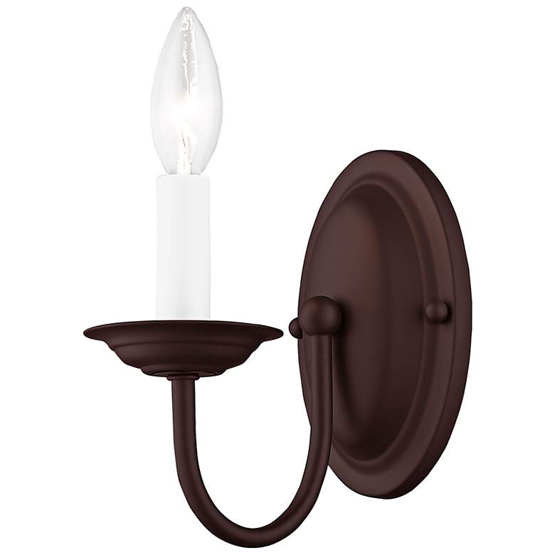 Image 6 Home Basics 9 1/4" High Bronze Wall Sconce more views