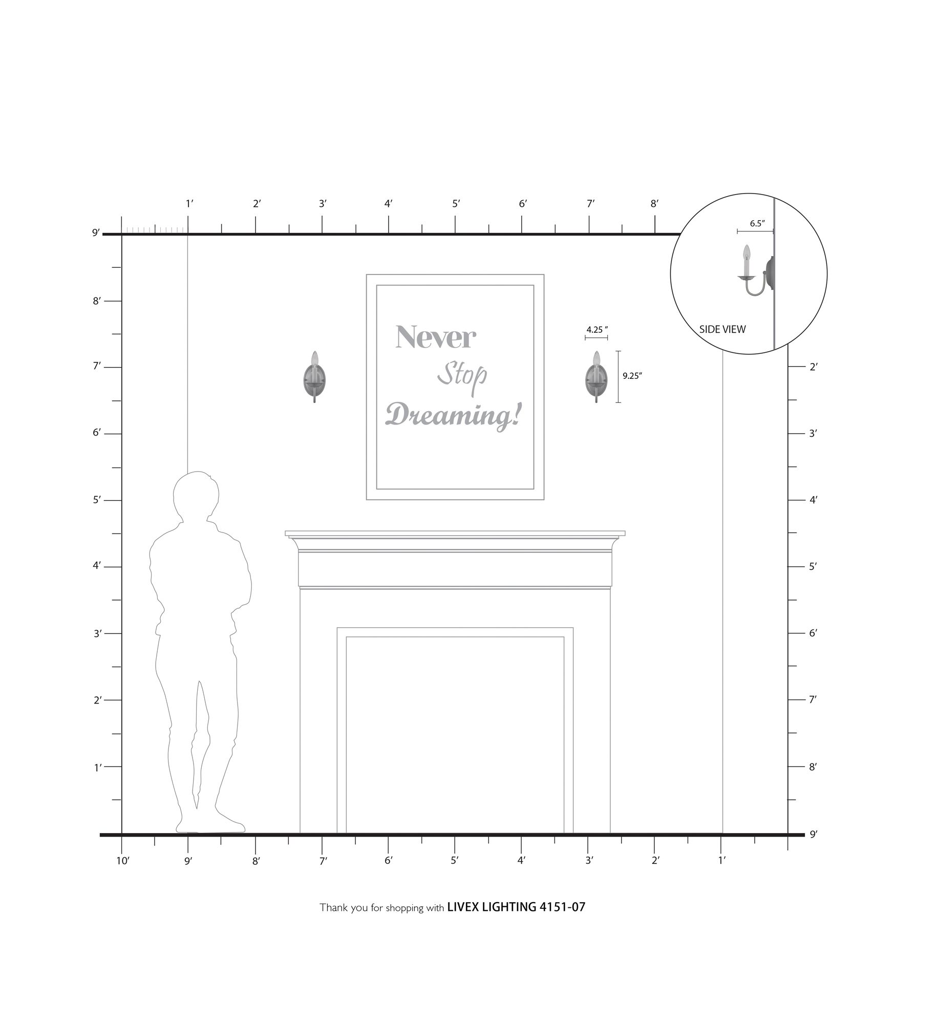 Home Basics 9 1/4" High Bronze Wall Sconce