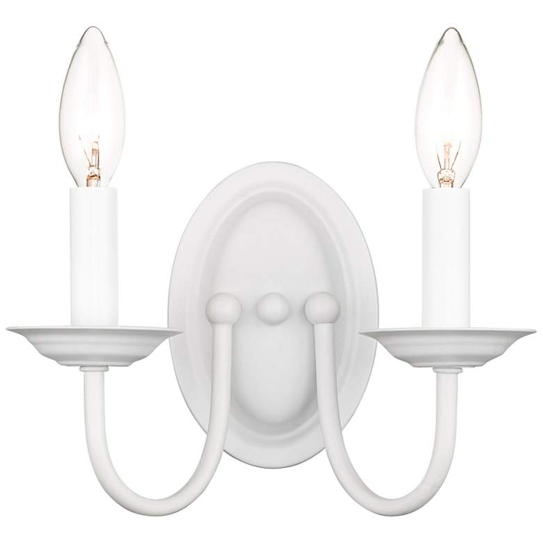 Image 3 Home Basics 9 1/4" High White 2-Light Wall Sconce