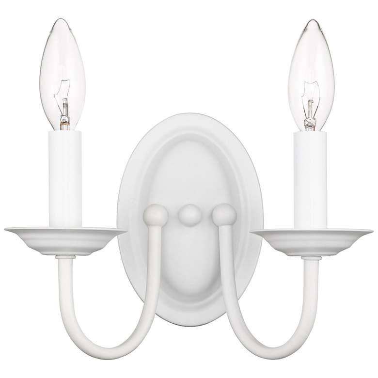 Image 5 Home Basics 9 1/4" High White 2-Light Wall Sconce more views