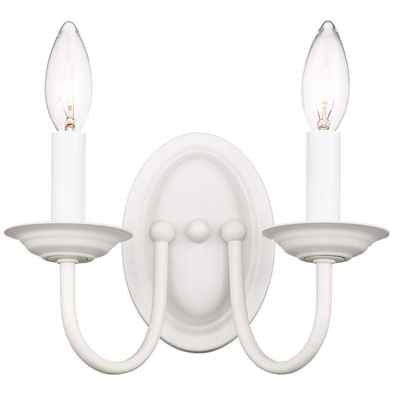 Image 6 Home Basics 9 1/4" High White 2-Light Wall Sconce more views