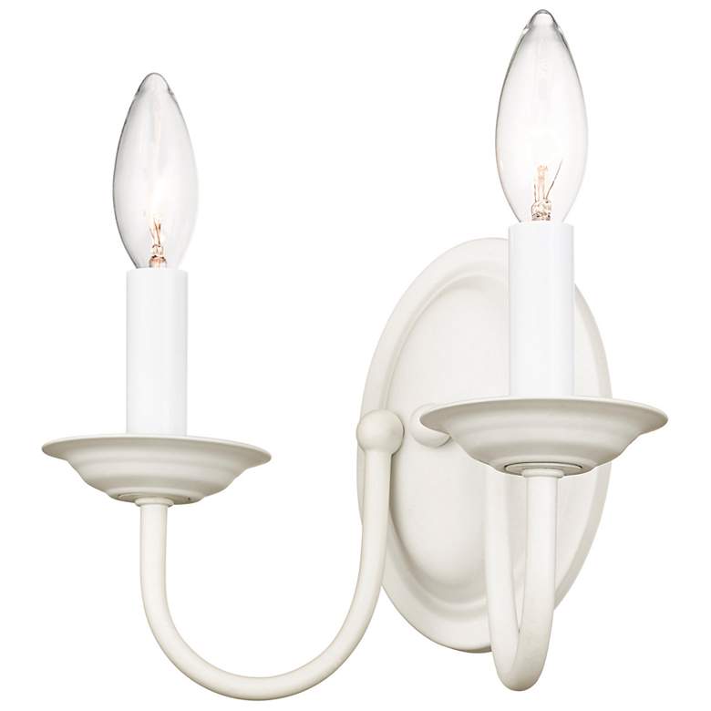 Image 7 Home Basics 9 1/4" High White 2-Light Wall Sconce more views