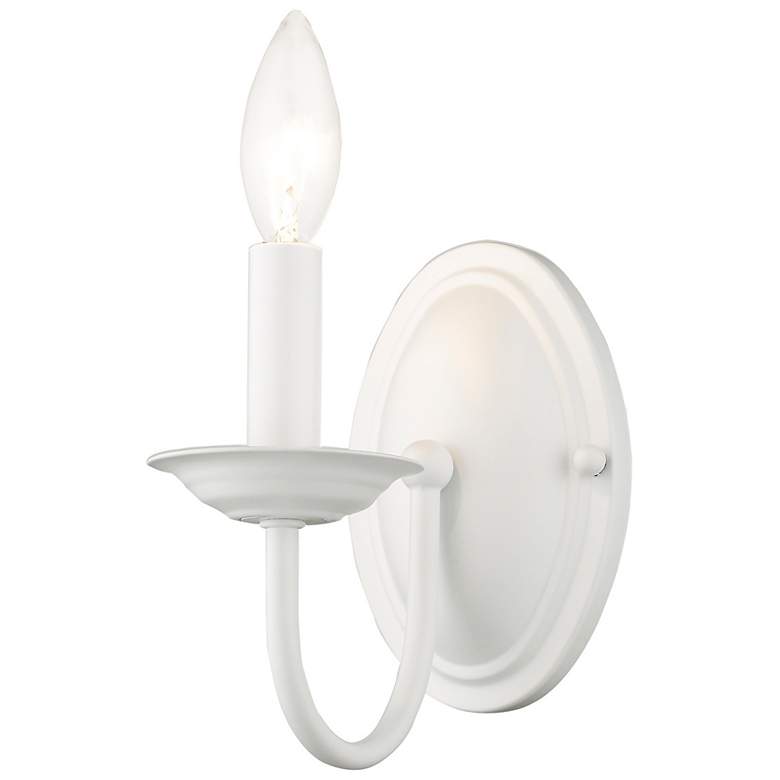 Image 6 Home Basics 9 1/4" High White Wall Sconce more views
