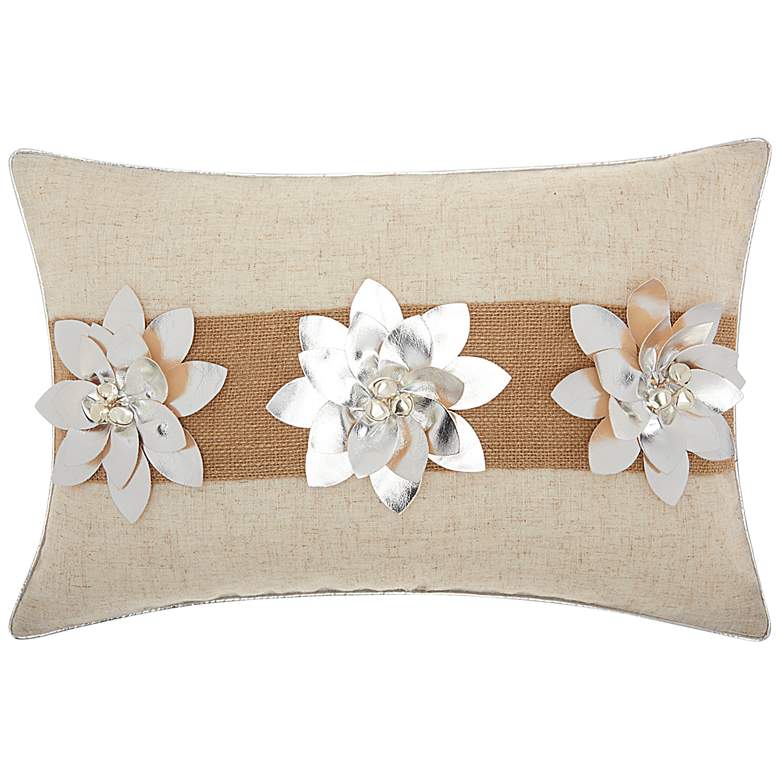 Image 1 Home for The Holiday 3 Met Pointsettia 18" x 12" Pillow