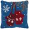 Home for The Holiday Blue Red Mittens 18" Square Pillow