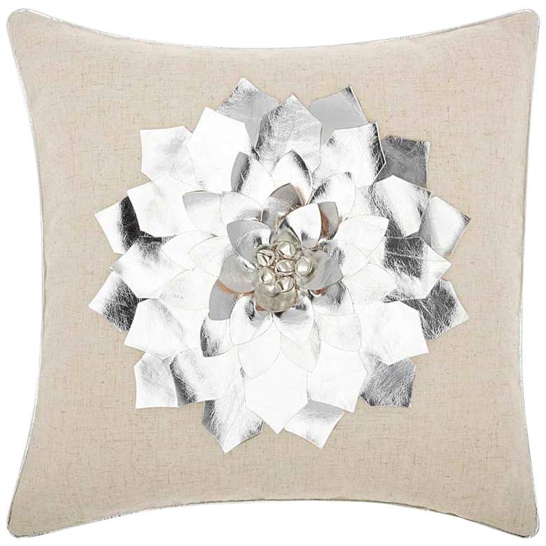 Image 2 Home for The Holiday Metallic Pointsettia 16" Square Pillow