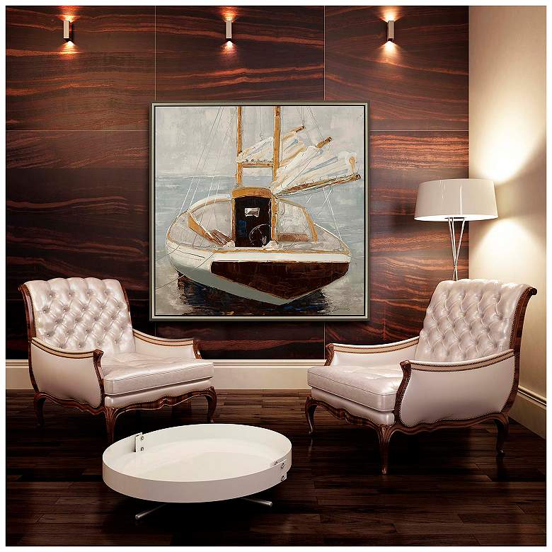 Image 2 Home for the Night 61"W x 61"H Coastal Canvas more views