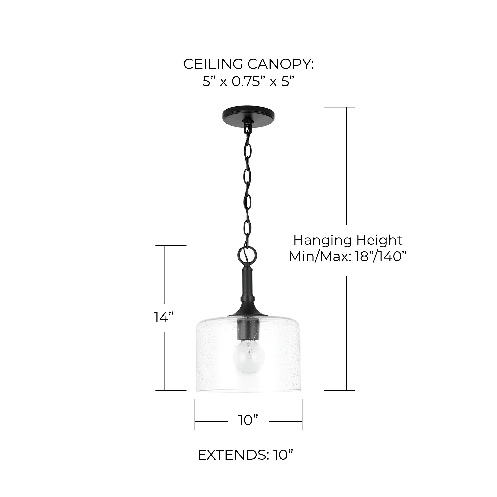 Image 6 Home Place Lighting Carter 1 Light Pendant Matte Black more views