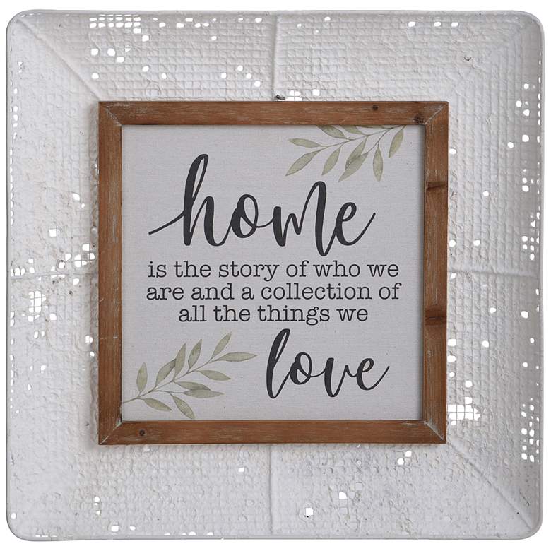 Image 1 Home Story 24" Square Tray Metal Framed Wall Art