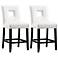 HomeBelle 24" White Keyhole Counter Stools Set of 2