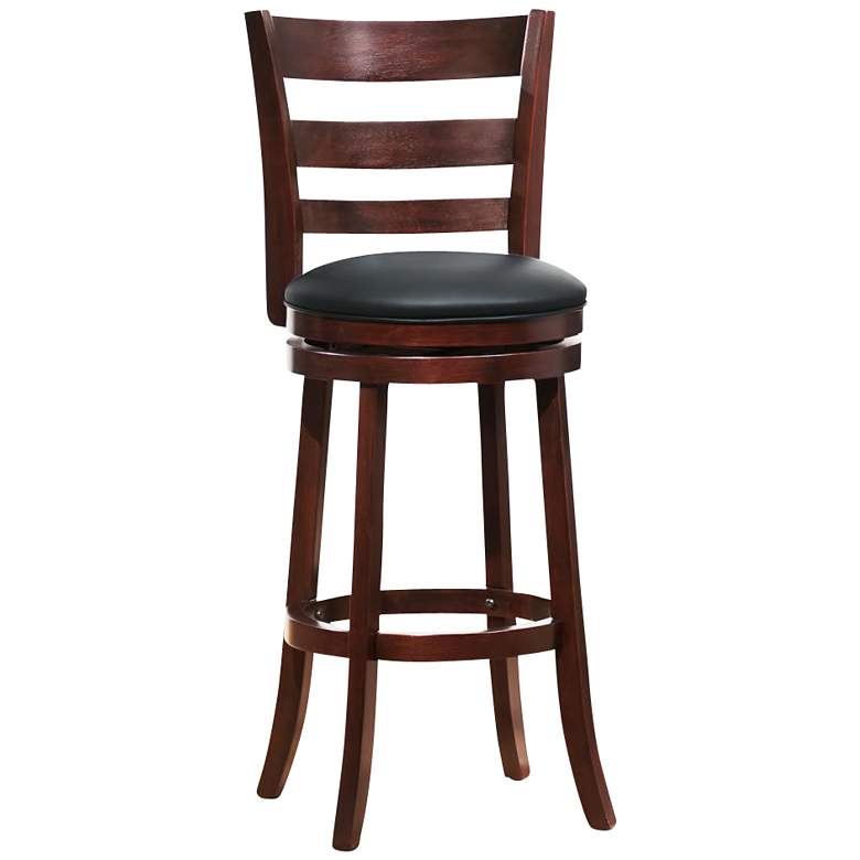 Image 1 HomeBelle Horizontal Slat Back 29" Swivel Bar Stool
