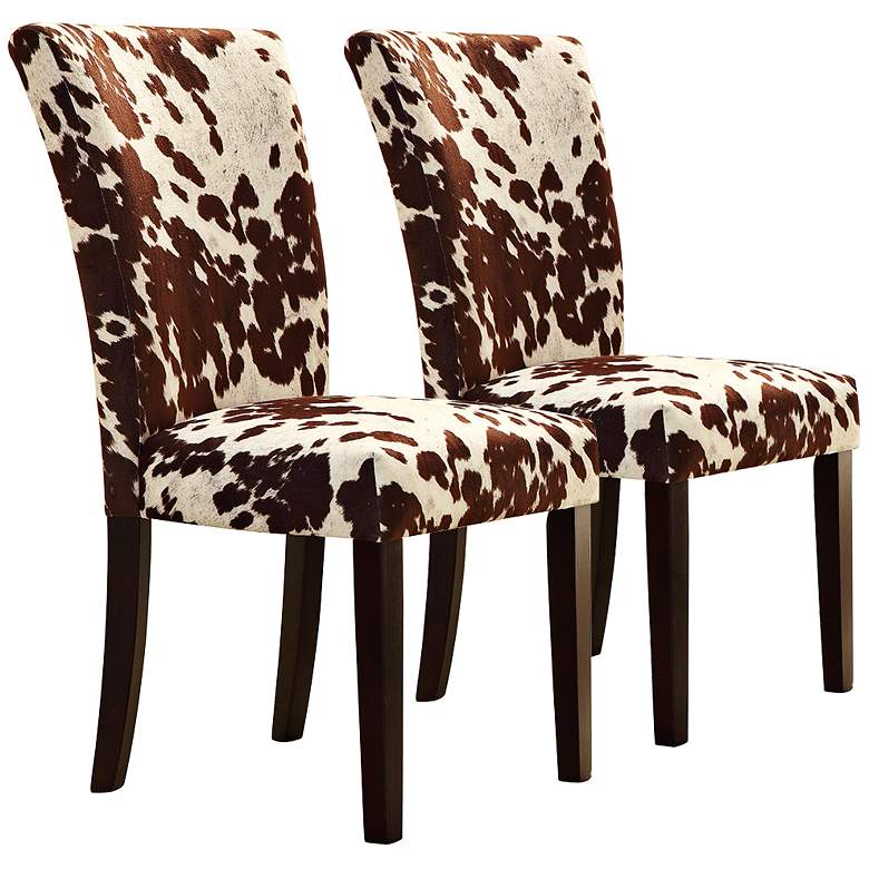 Image 1 HomeBelle Set of 2 Cowhide Print Side Chairs