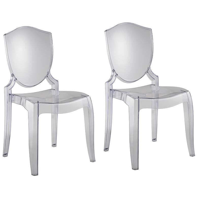 Image 1 HomeBelle Set of 2 Transparent Chairs