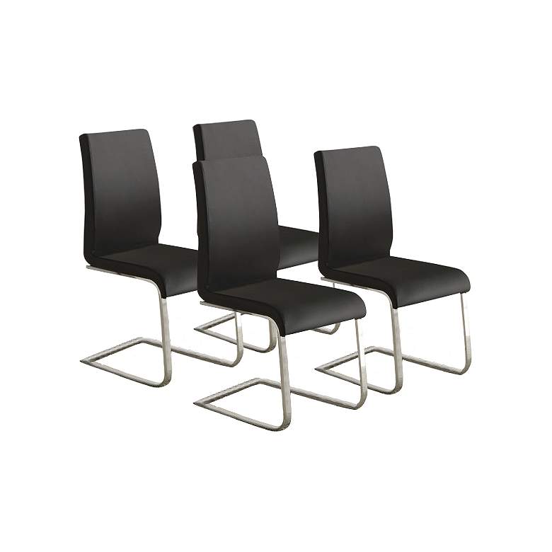 Image 1 HomeBelle Set of 4 Modern Black Side Chairs