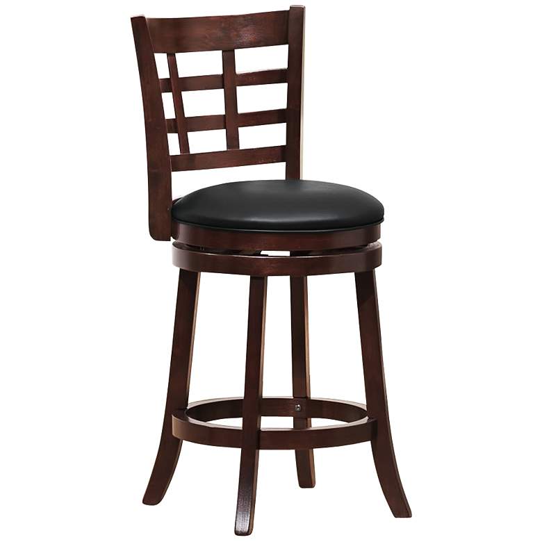 Image 1 HomeBelle Trellis Back 24" Swivel Counter Stool