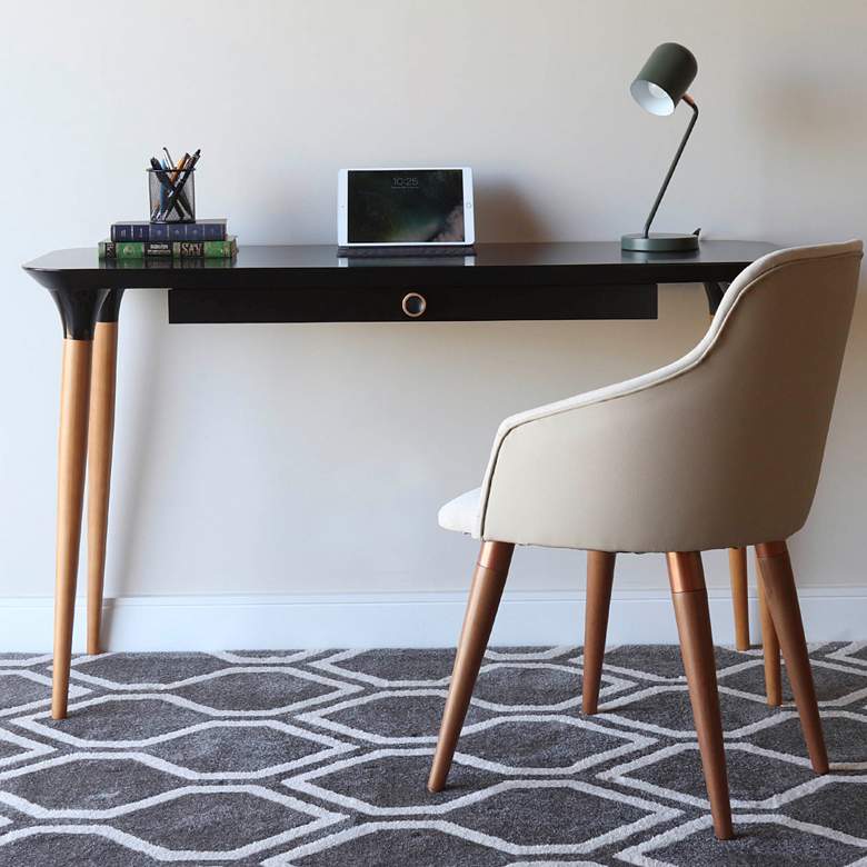Image 1 HomeDock 53 1/4" Wide Black and Cinnamon Modern Office Desk